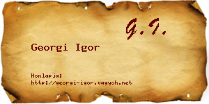 Georgi Igor névjegykártya