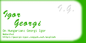 igor georgi business card